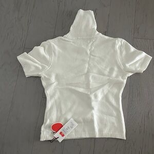 [NEW] Cider Thick White Turtleneck Knit Top